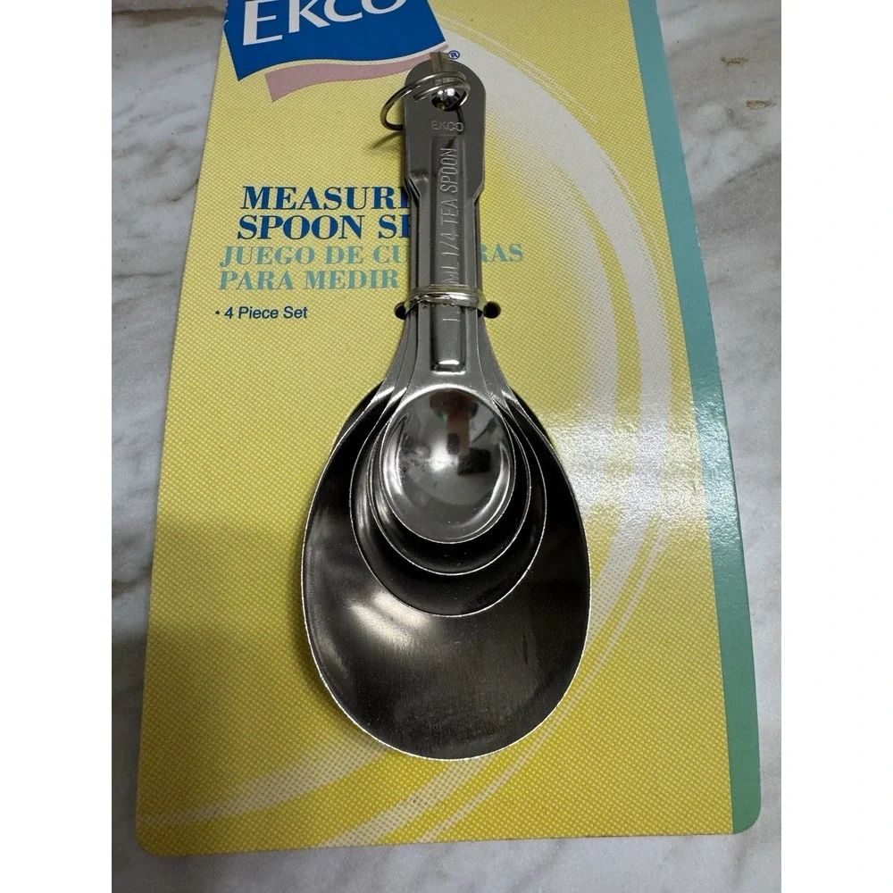 EKCO Stainless Steel Measuring Spoons 4 Piece Set Vintage 2001 NEW
